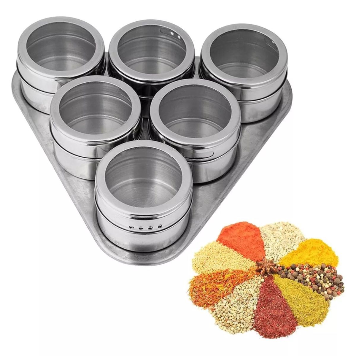 OEM - Plato Porta Especieros Condimentos 6 Piezas