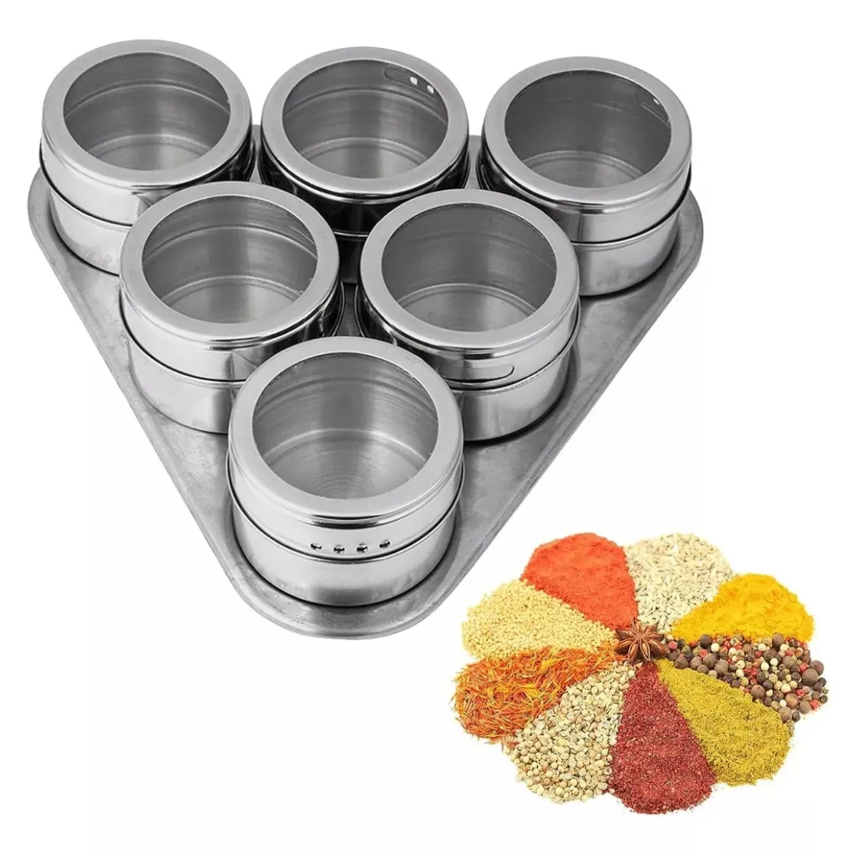 OEM - Plato Porta Especieros Condimentos 6 Piezas