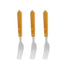 OEM - Set 3 Cubiertos Mango Madera 18cm