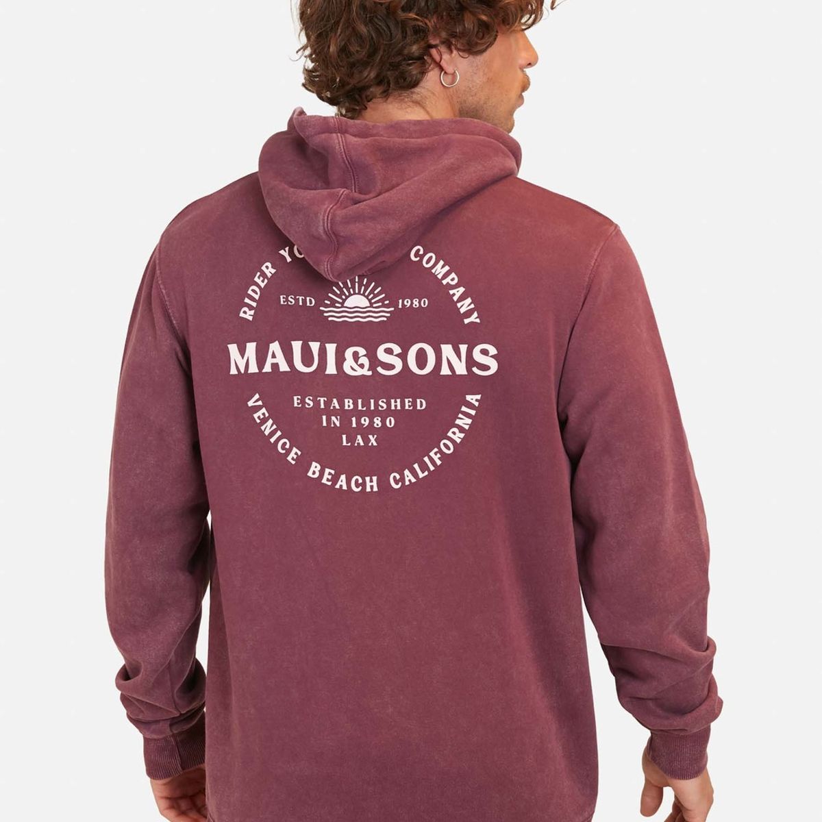 MAUI AND SONS - Poleron Established 1980 Hoodies Burdeo Maui And Sons