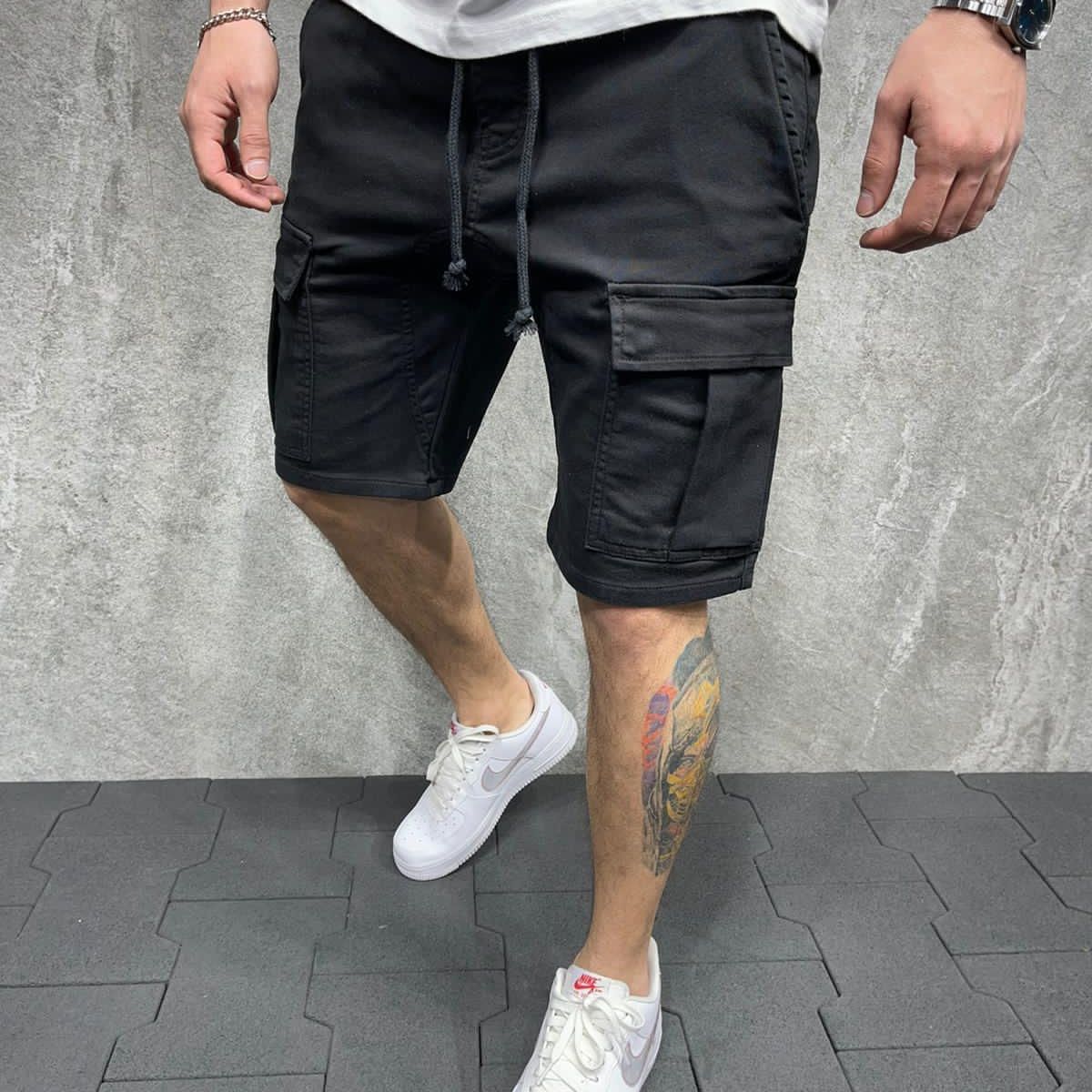BLWOENS - Pantalones cortos masculinos-Negro