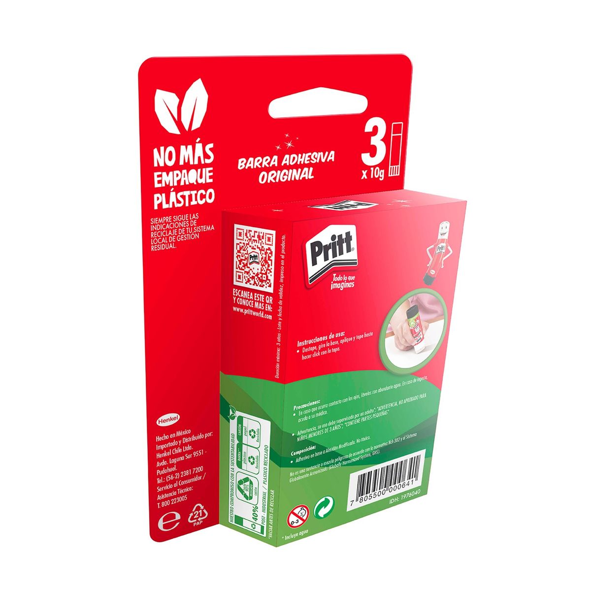 PRITT - Pack 3x2 Pegamento Adhesivo Barra Stick Fix 10g Pritt