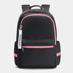 TIGERNU - Mochila Juvenil T-B9030B Negro/Rosado 15.6"