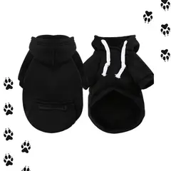GENERICO - Poleron Negro con Capucha Talla S