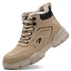 TIOZONEY - Bototos de seguridad Hombre - Beige