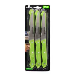 OEM - Set 6 Cuchillos De Acero Mango Acrílico Verde