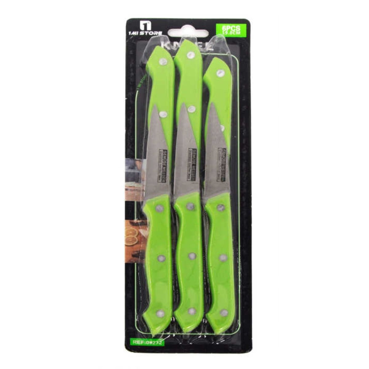 OEM - Set 6 Cuchillos De Acero Mango Acrílico Verde