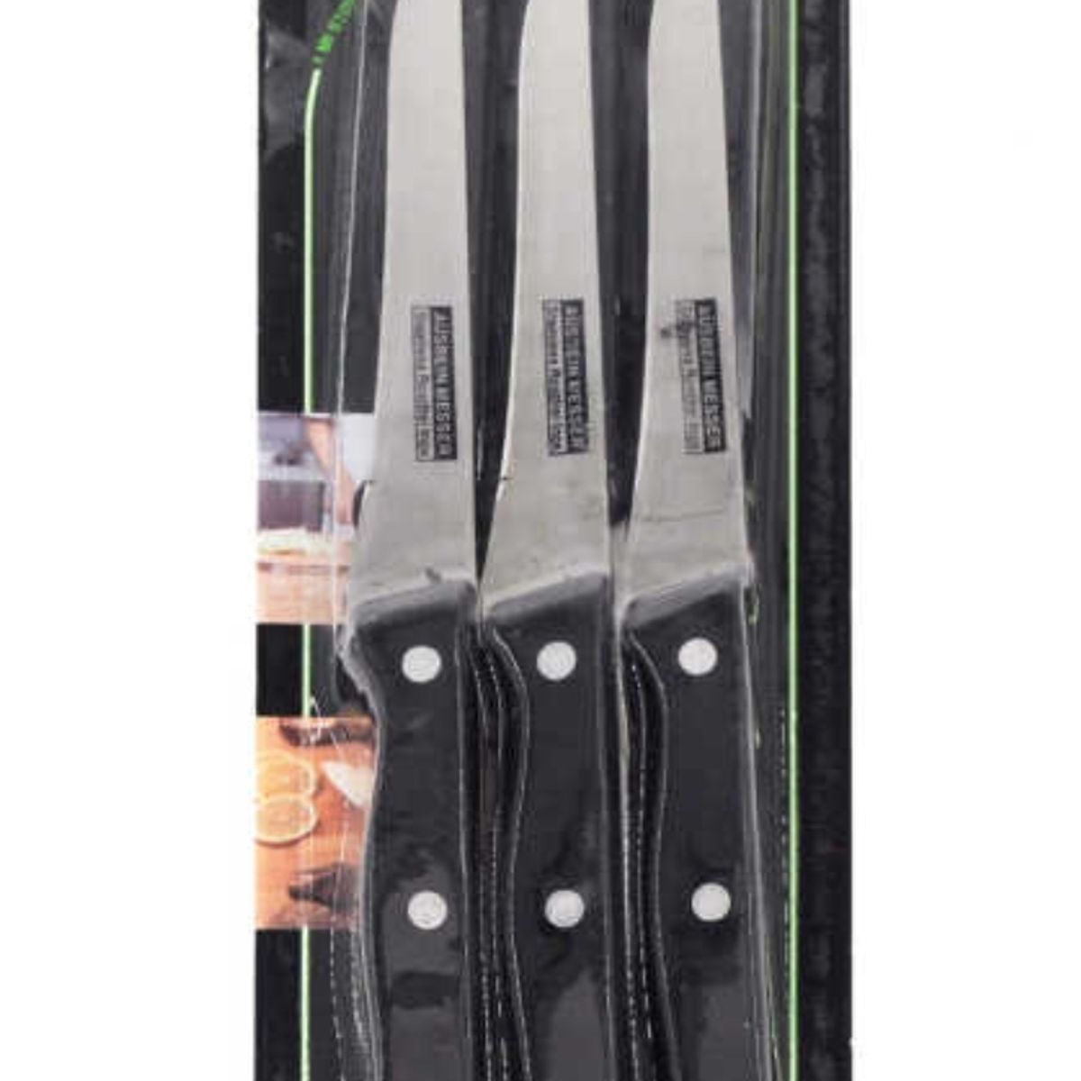 OEM - Set 6 Cuchillos De Acero Mango Acrílico Negro