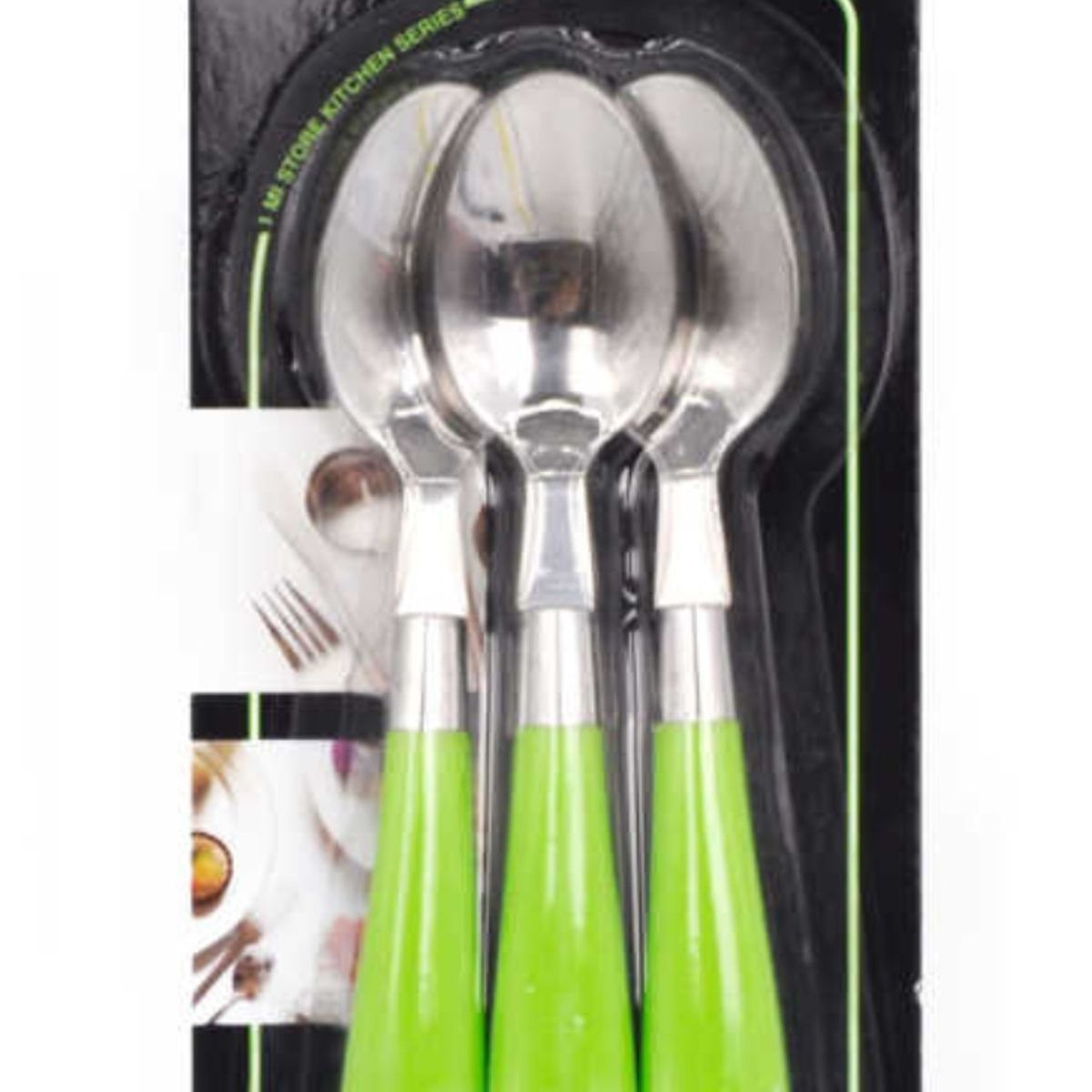 OEM - Set 3 Cucharas De Acero Mango Acrílico