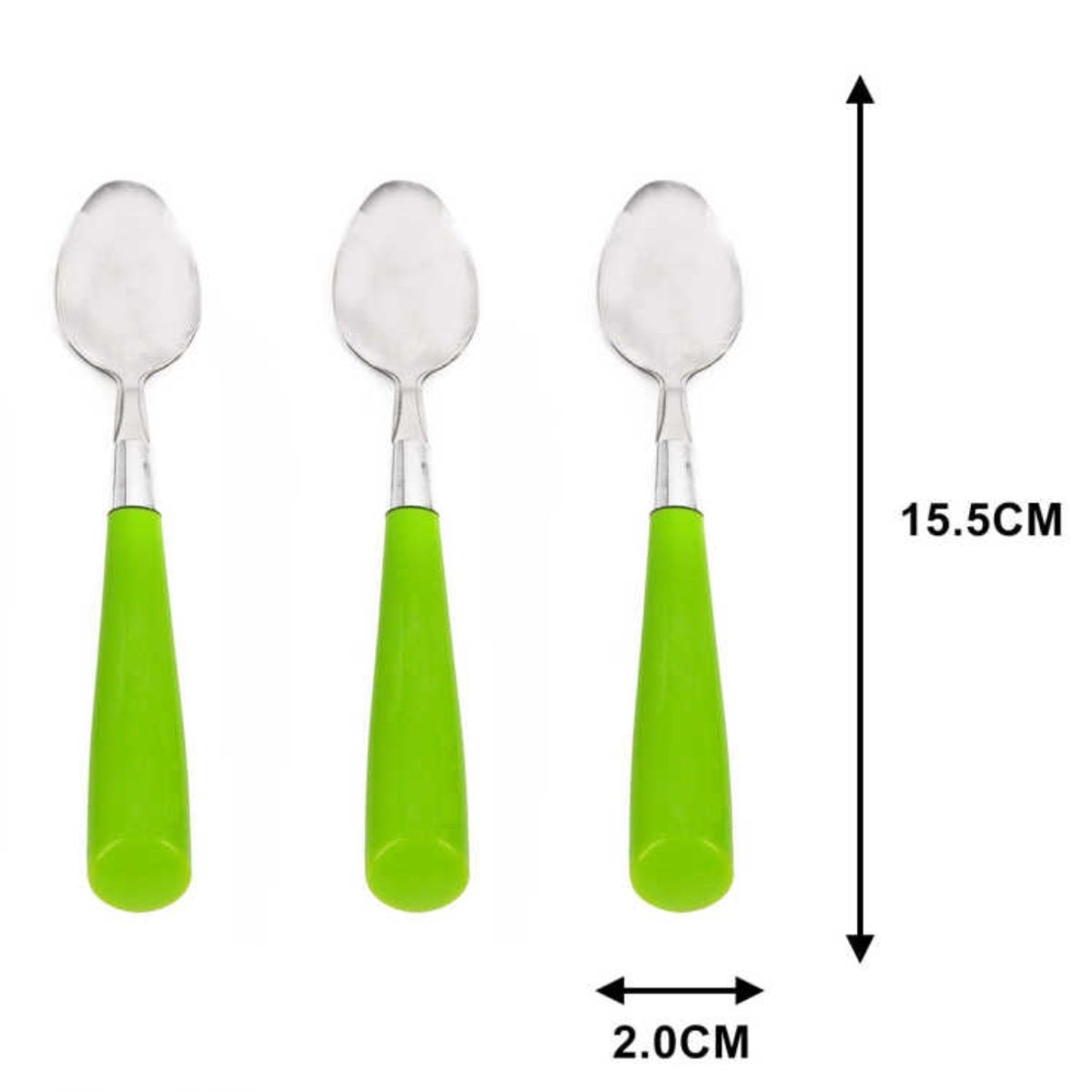 OEM - Set 3 Cucharas De Acero Mango Acrílico