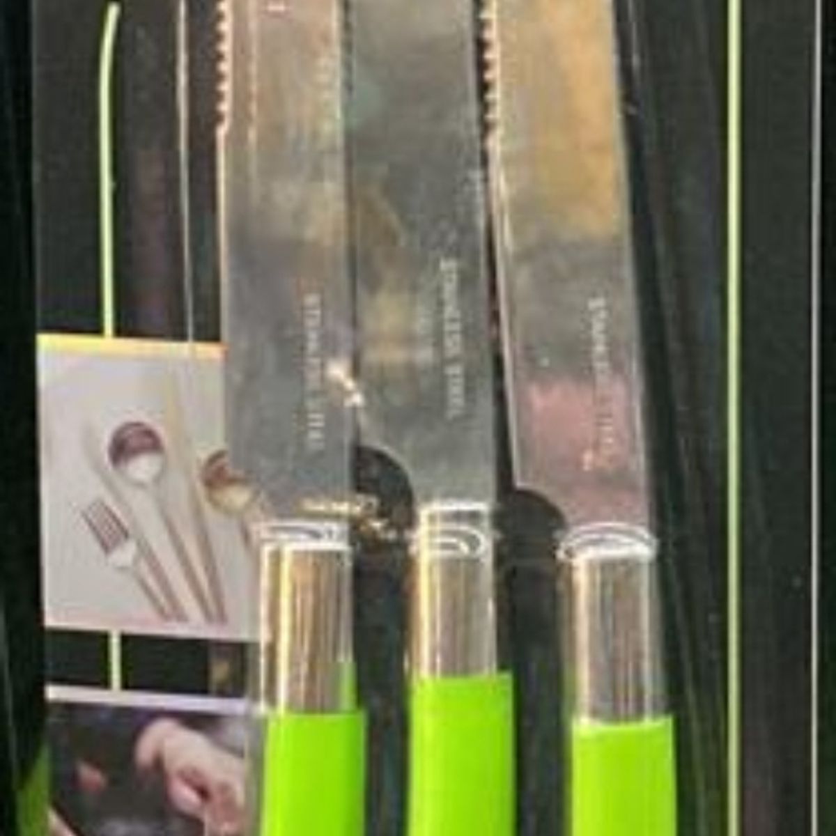 OEM - Set 3 Cuchillos De Acero Mango Acrílico