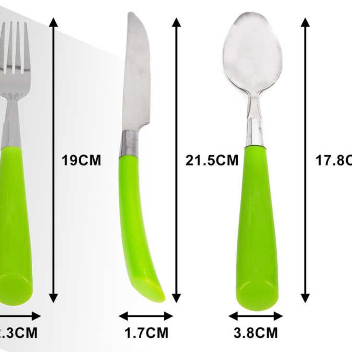 OEM - Set 3 Cubierto Cuchara y Cuchillo De Acero Mango Acrílico