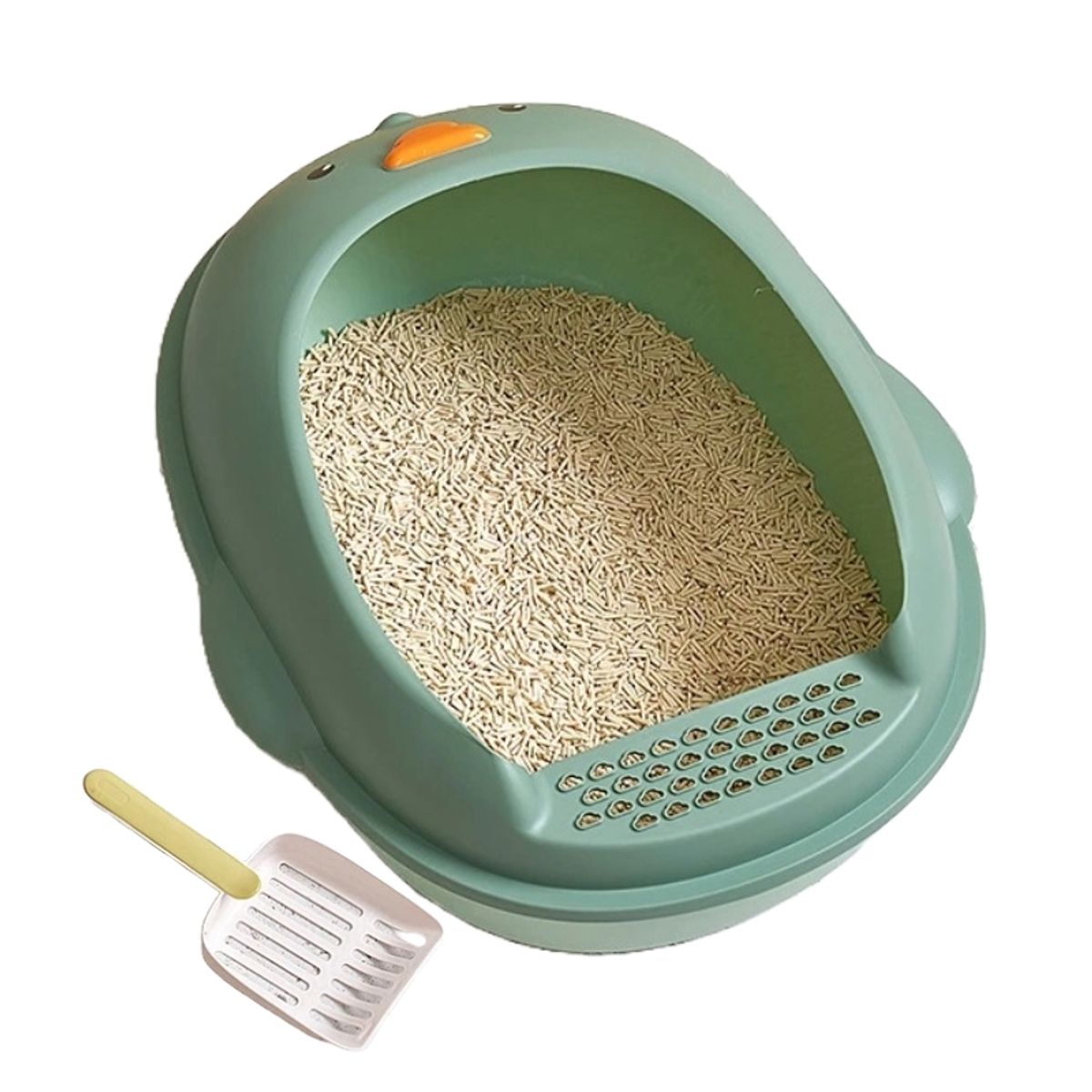 GENERICO - Arenero para Gatos Sweet Chick con pala - Verde M.