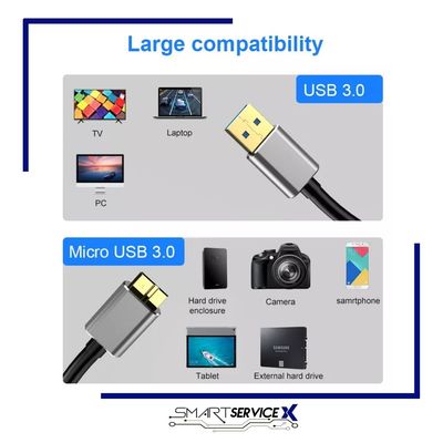 Imagen 2 del producto CABLE DE DISCO DURO USB 3.0 A MICRO B 0,5M