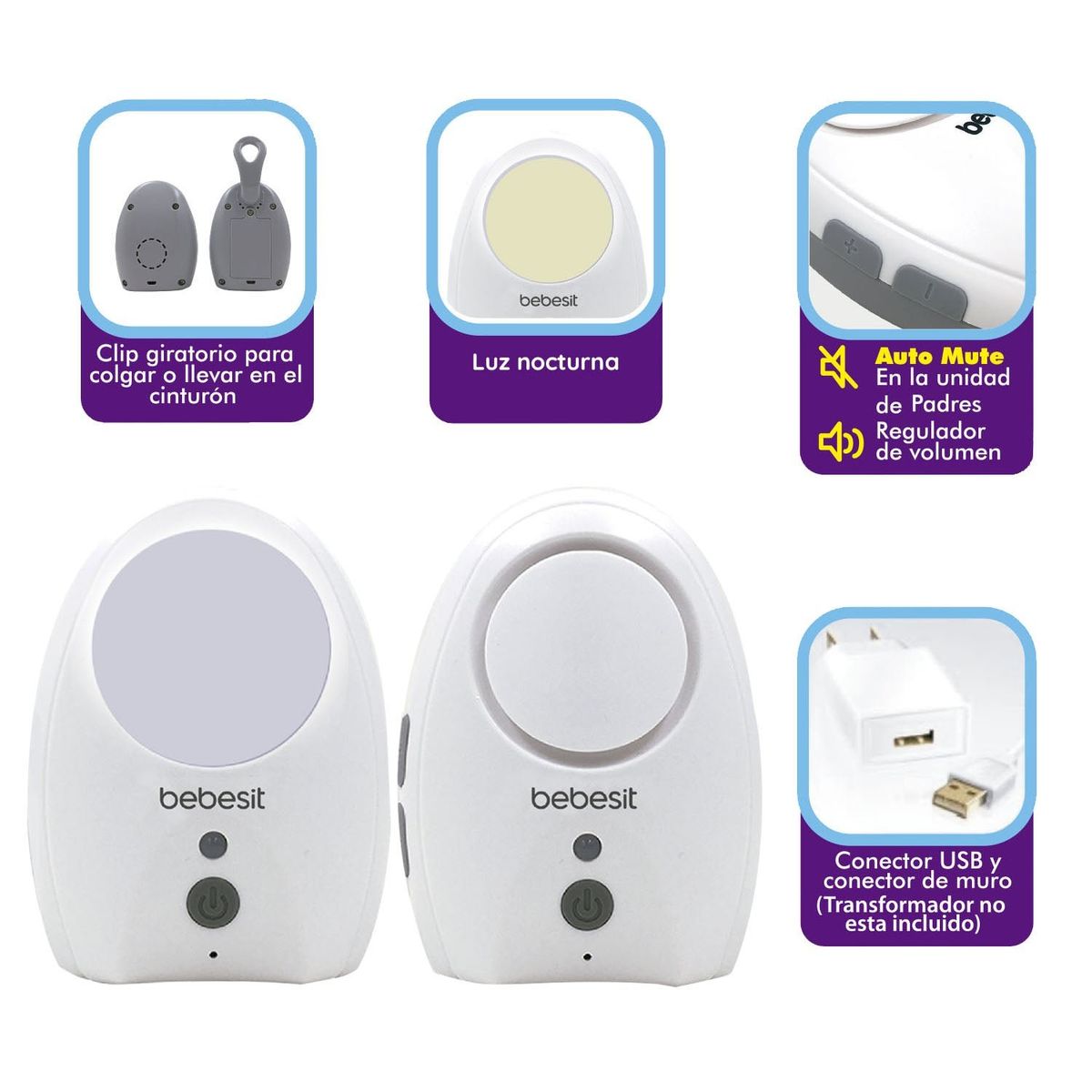 BEBESIT - Monitor de Audio para Bebé 8771 Bebesit