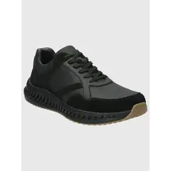HUSH PUPPIES - Zapatilla Cuero Hombre Spinal Expl Negro