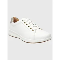 HUSH PUPPIES - Zapatilla Cuero Mujer Spinal Laceup Blanco