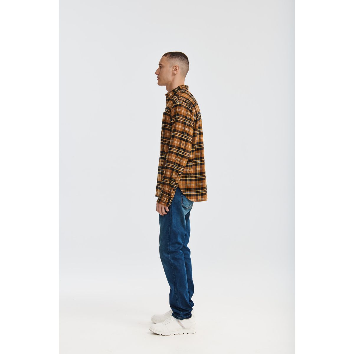 CAT - Camisa Manga Larga Hombre Foundation Flannel Café CAT