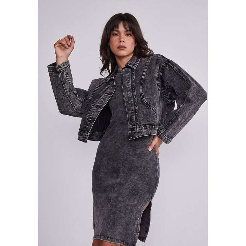 SIOUX - Chaqueta Mujer Negro Denim Lavada Sioux
