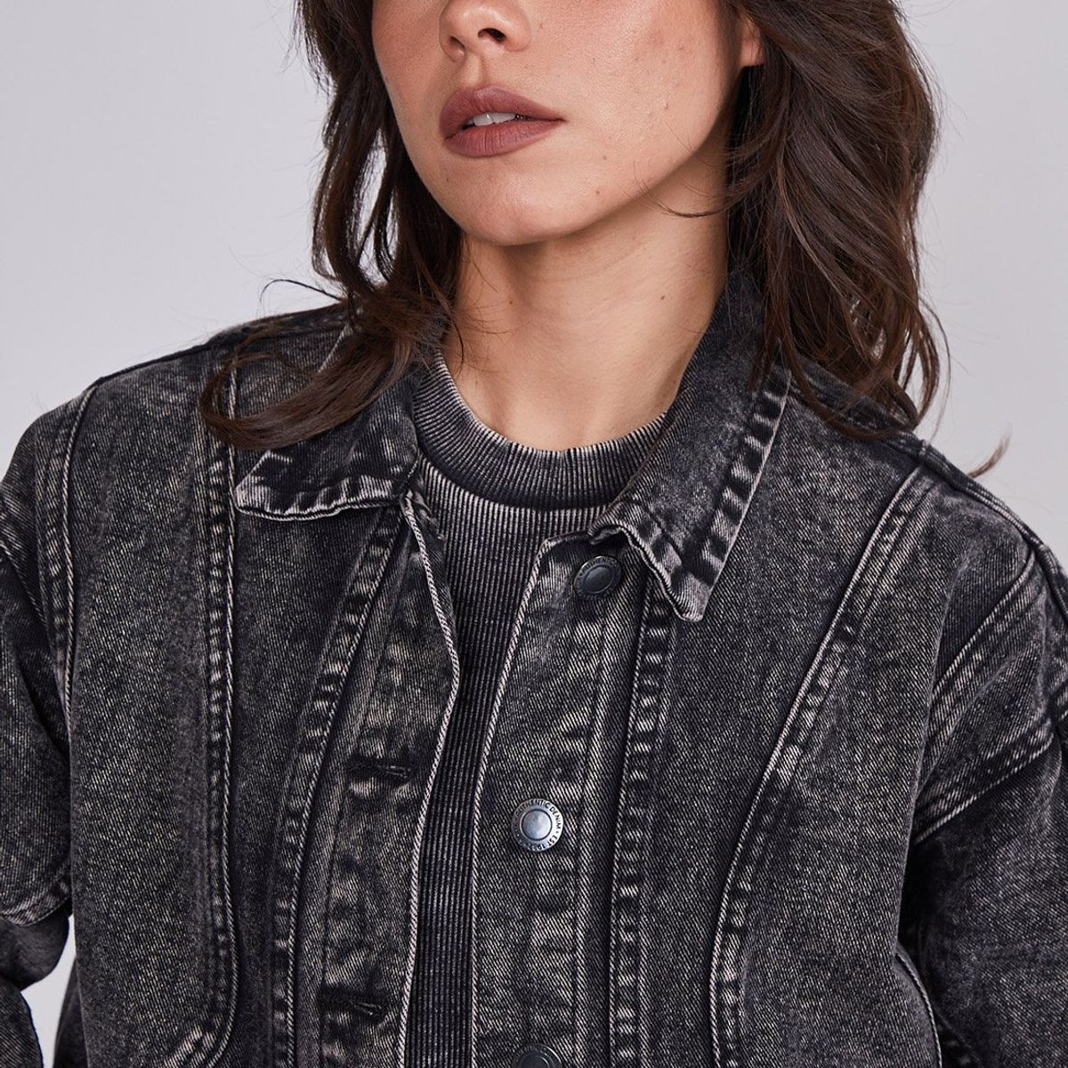 SIOUX - Chaqueta Mujer Negro Denim Lavada Sioux