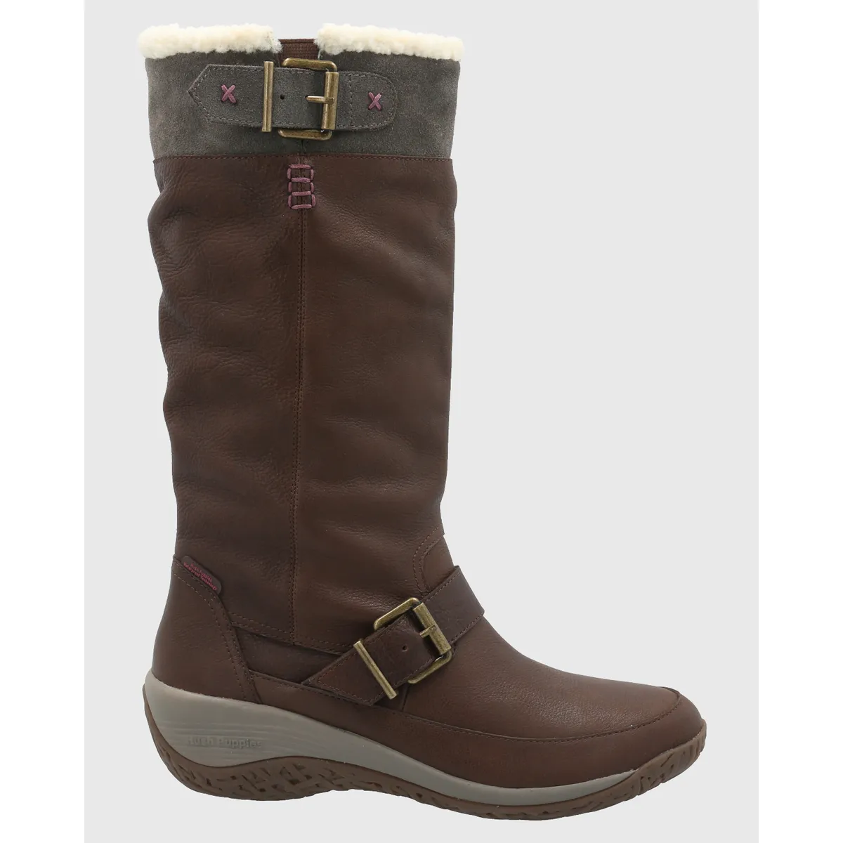 HUSH PUPPIES - Bota Cuero Mujer Moma Café HUSH PUPPIES