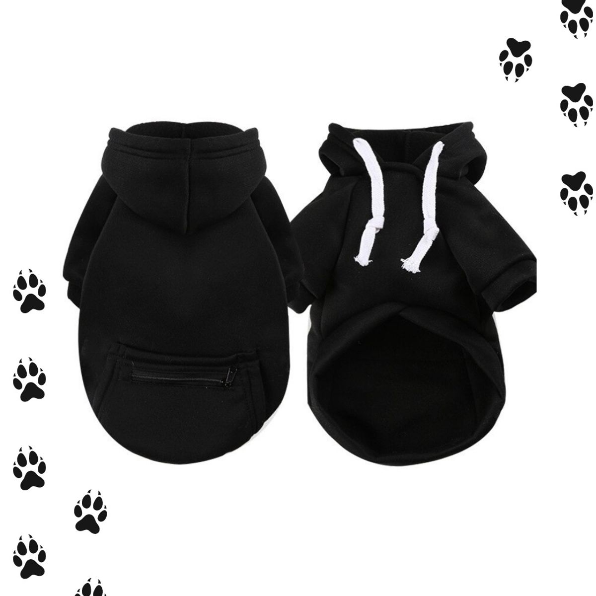 GENERICO - Poleron Negro con Capucha  Talla 2XL