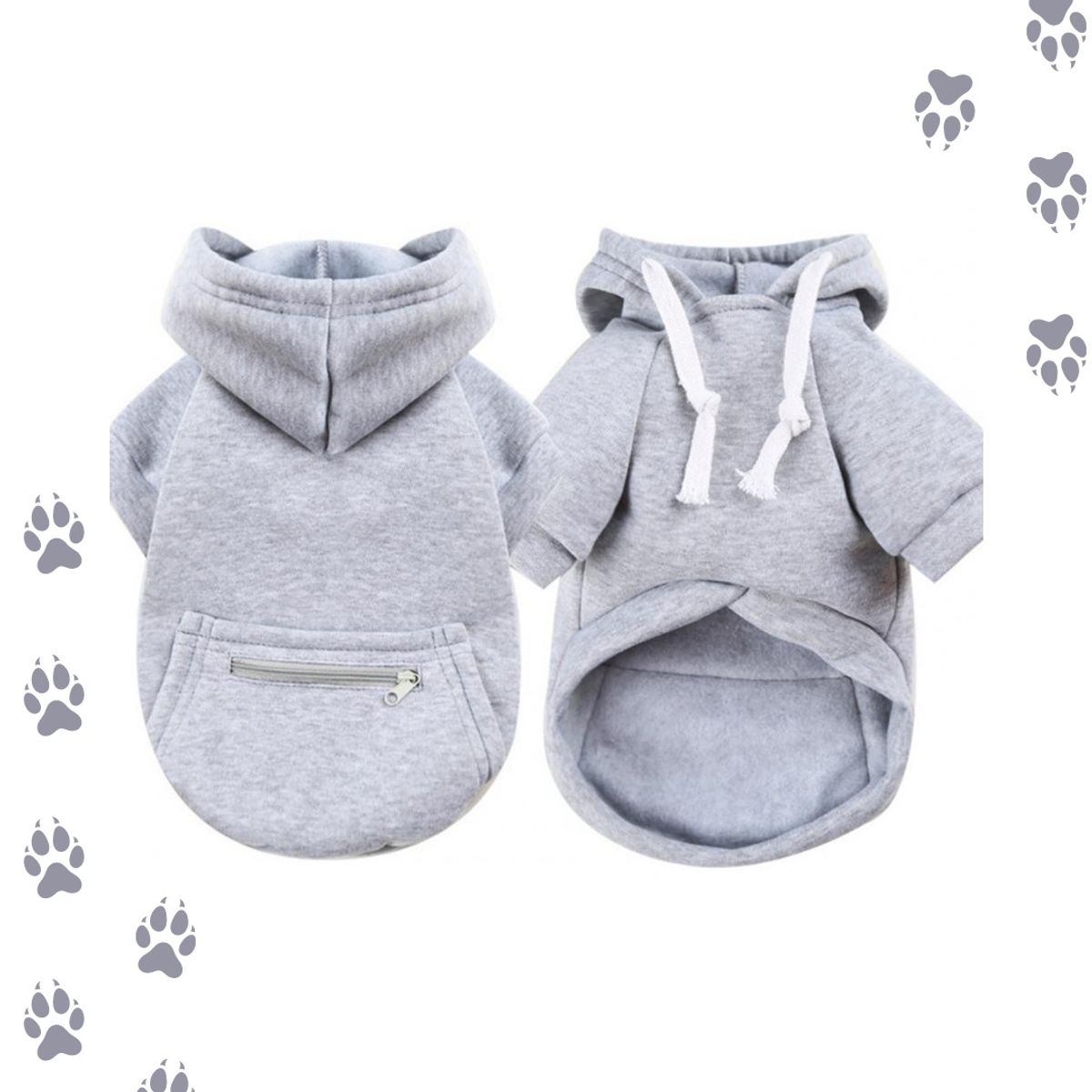 GENERICO - Poleron Gris con Capucha  Talla 3XL