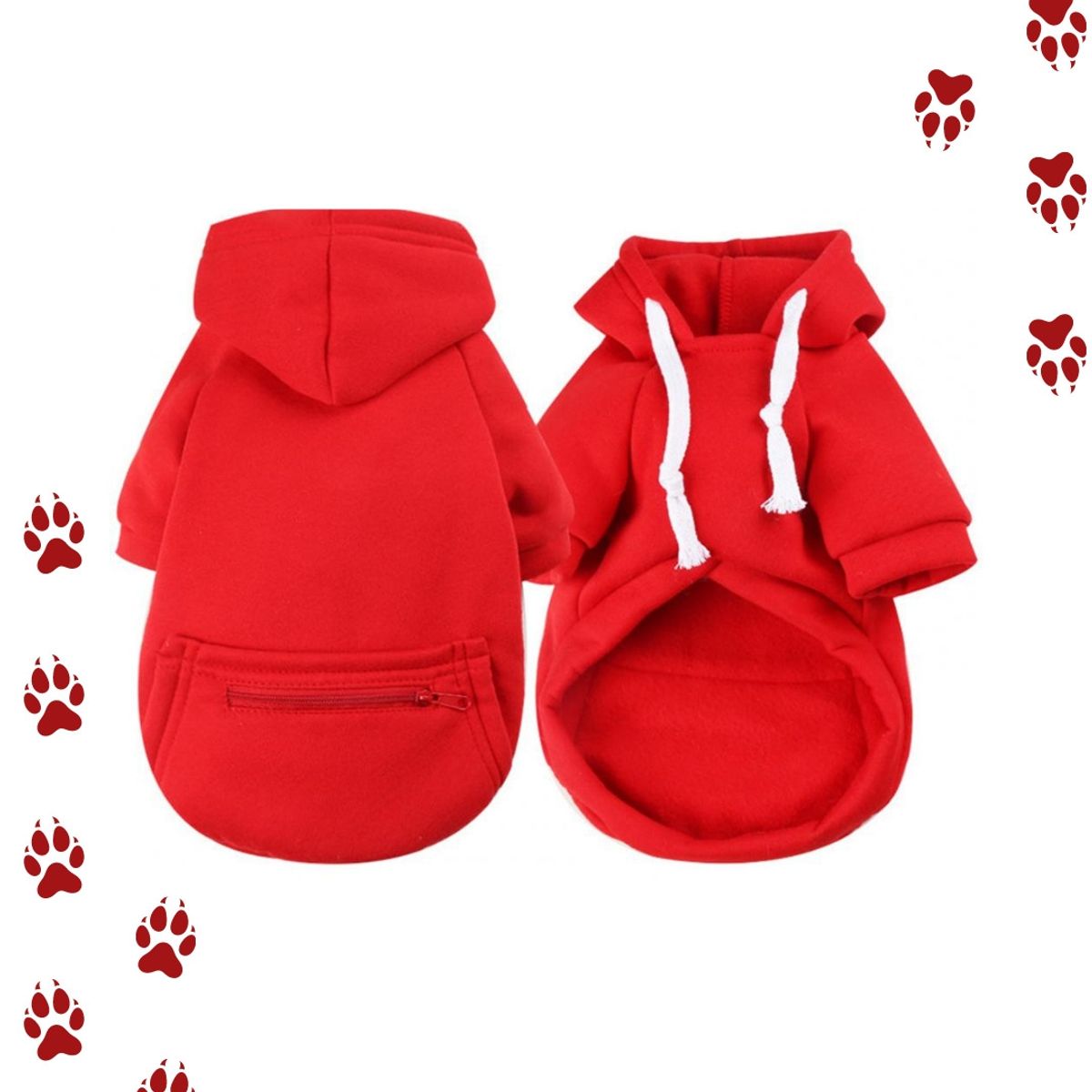 GENERICO - Poleron Rojo con Capucha  Talla 4XL