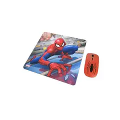 DISNEY - Kit Mouse Óptico Inalámbrico + Mousepad Marvel Spiderman