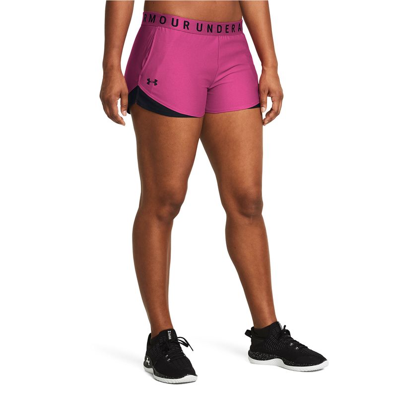 UNDER ARMOUR - Shorts UA Play Up 3.0 para mujer Rosado UNDER ARMOUR