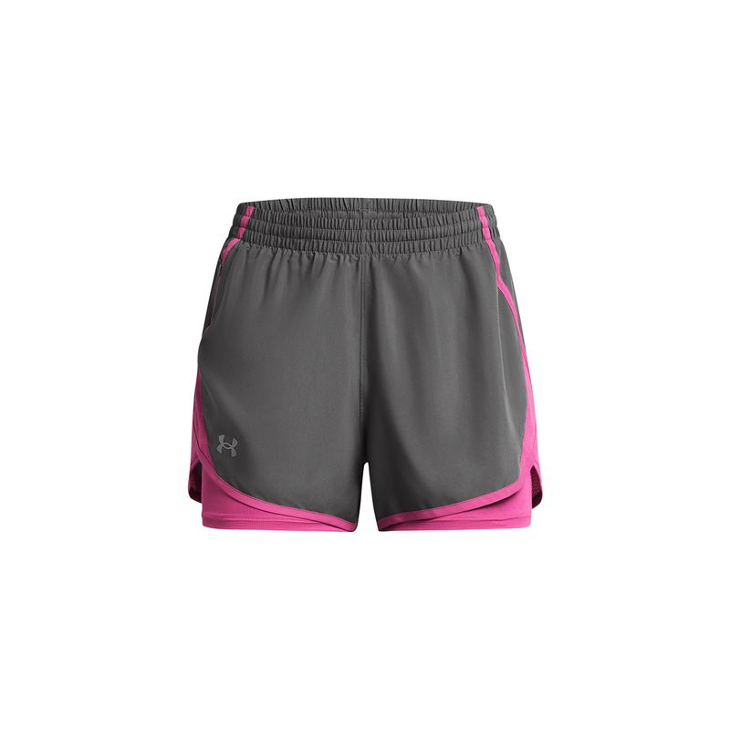 UNDER ARMOUR - Shorts UA Fly-By 2 en 1 Gris para mujer UNDER ARMOUR