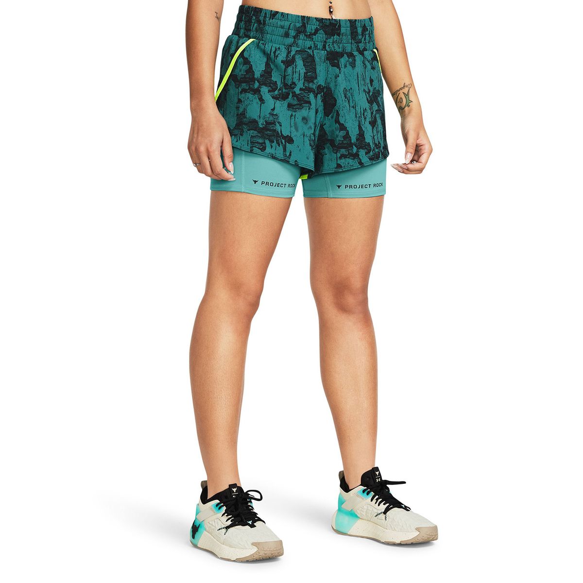 UNDER ARMOUR - Short Pjt Rck Flex St Pt Verde Mujer UNDER ARMOUR
