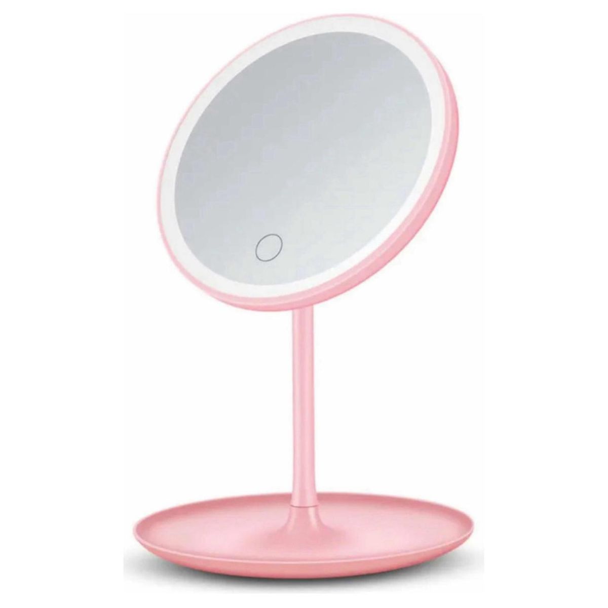 GENERICO - Espejo Redondo Para Maquillaje Luz Led Usb Rosado