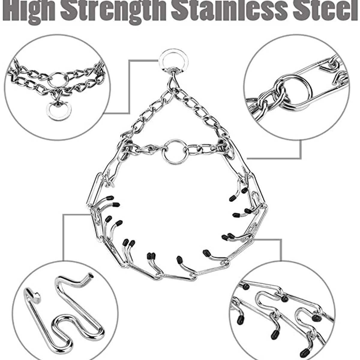 GENERICO - Collar De Picos Perro Tipo Aleman Con Puntas Goma Comfort