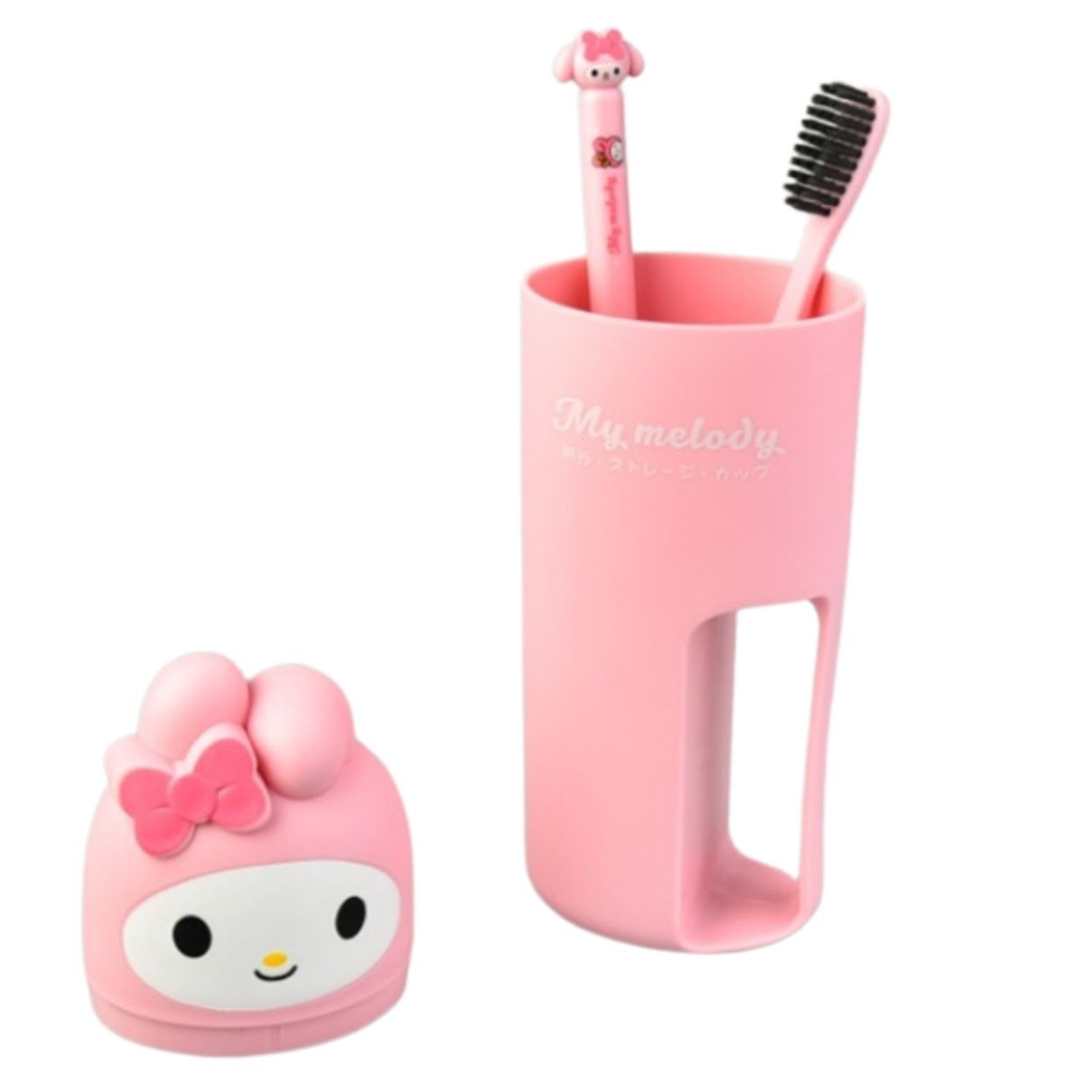 GENERICO - Porta Cepillo Viajero Portatil + 2 Cepillos Kuromi/my Melody