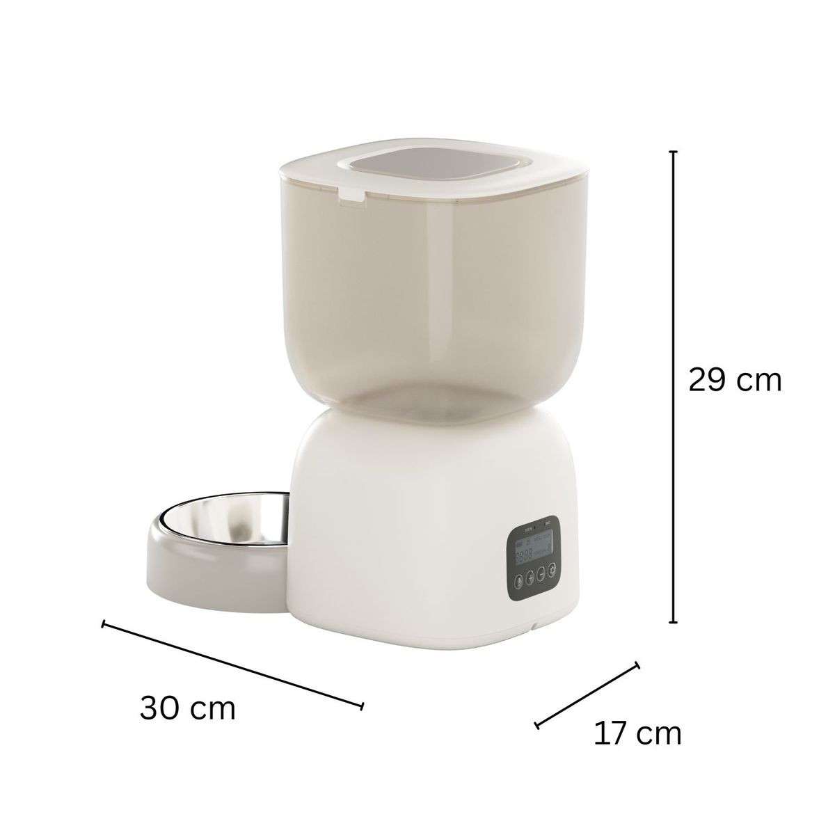 GENERICO - Comedero Automático Mini Gatos 3 L Blanco