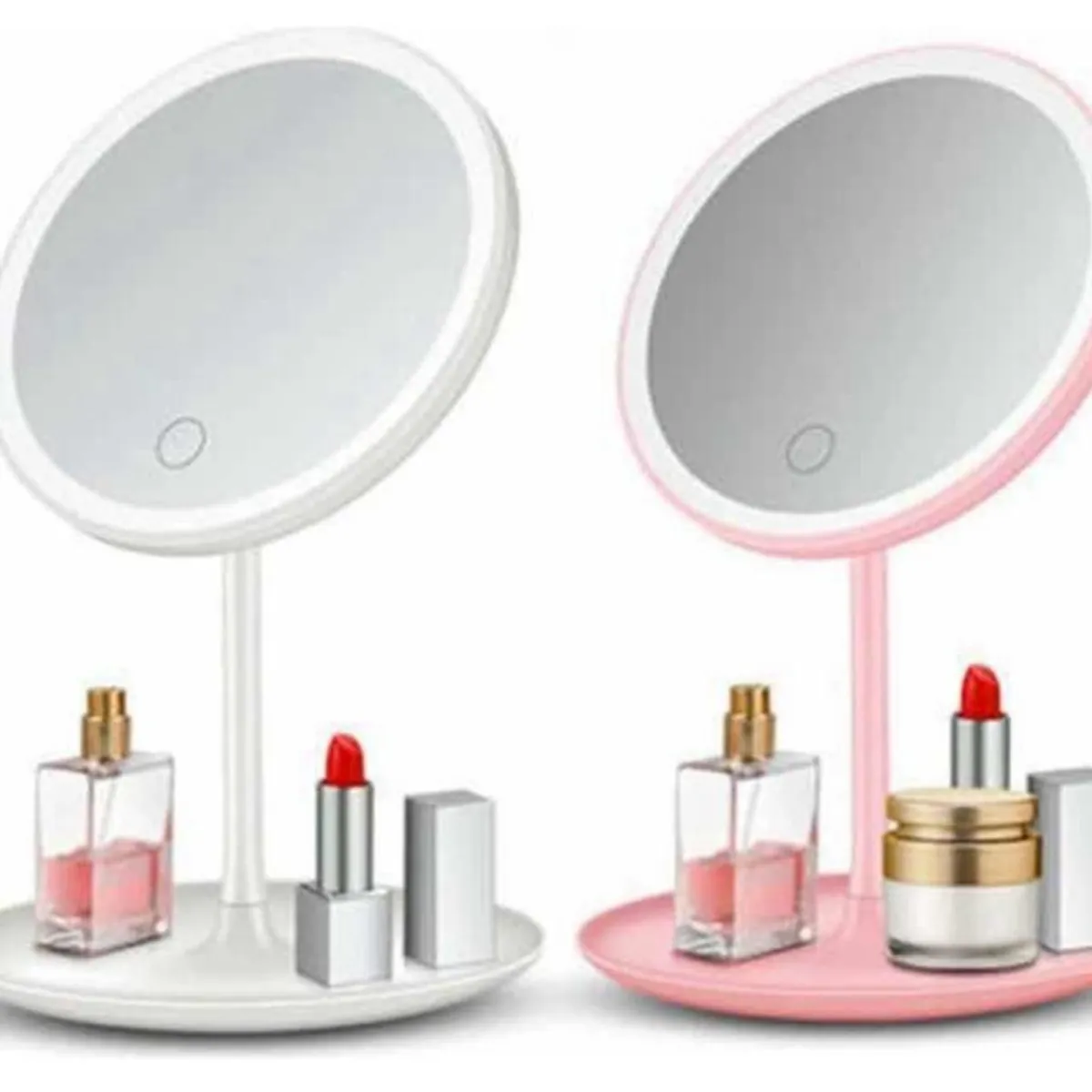 GENERICO - Espejo Redondo Para Maquillaje Luz Led Usb Blanco