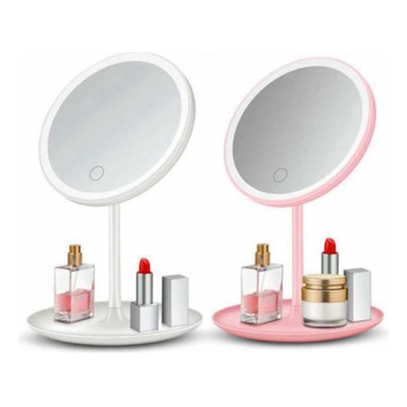 GENERICO - Espejo Redondo Para Maquillaje Luz Led Usb Blanco