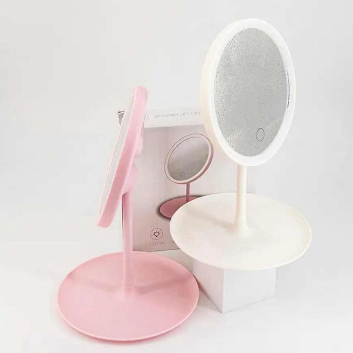 GENERICO - Espejo Redondo Para Maquillaje Luz Led Usb Blanco