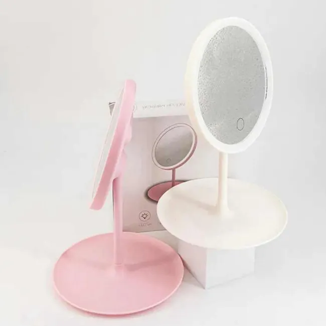 GENERICO - Espejo Redondo Para Maquillaje Luz Led Usb Blanco