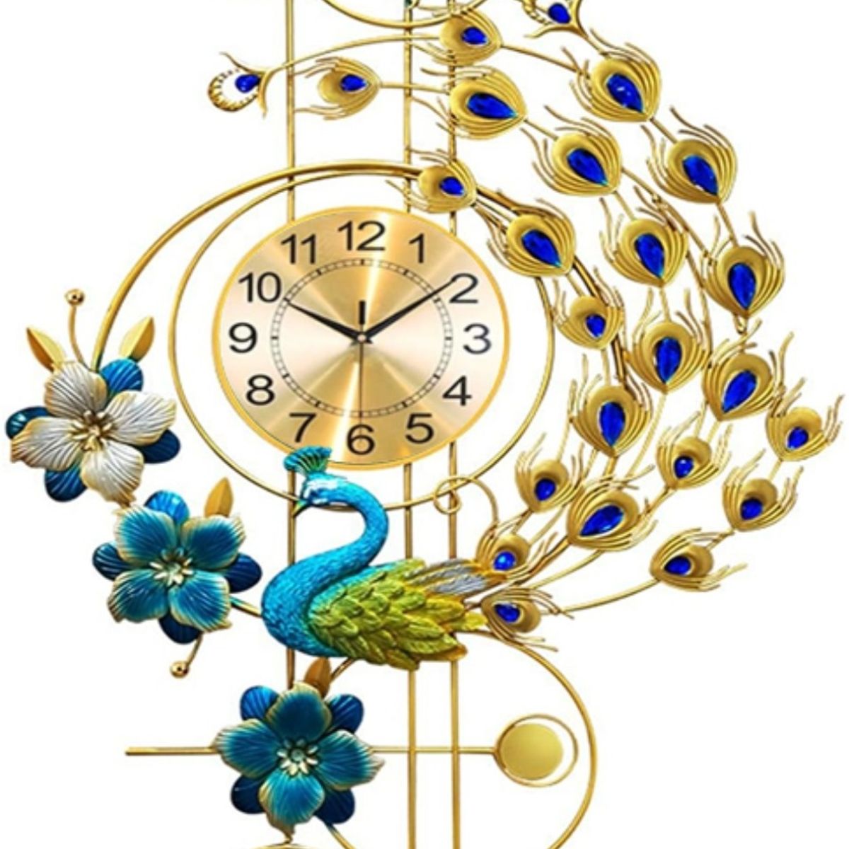 GENERICO - Reloj De Pared Pavo Real De Lujo