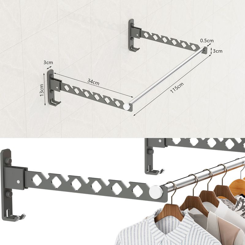 AIZO - Tendedero Plegable Colgador Ropa 180grados De Ajuste+varilla