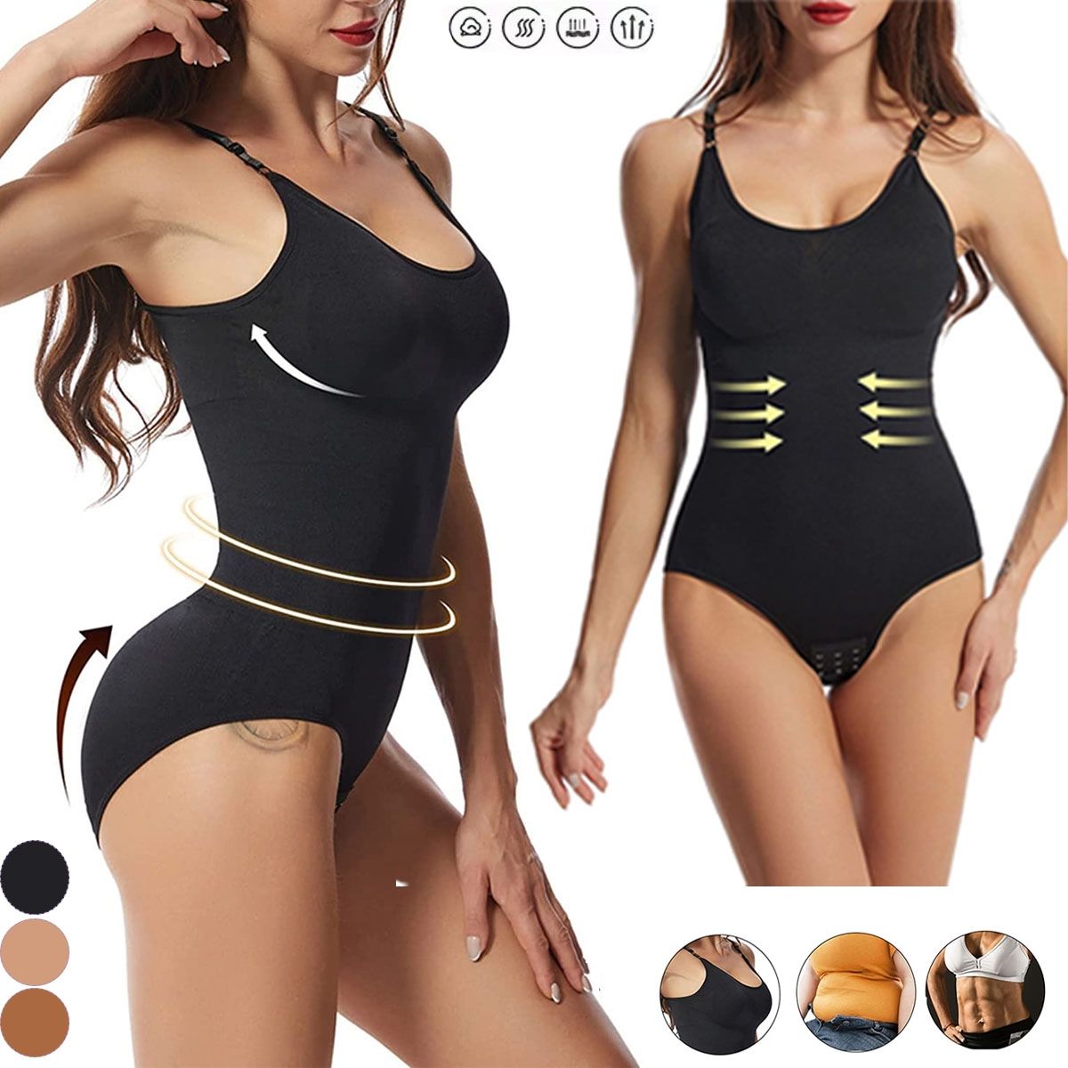 EDWINAYY - Calzón Alto Invisible Bralette Faja Body Moldeadora Sexy