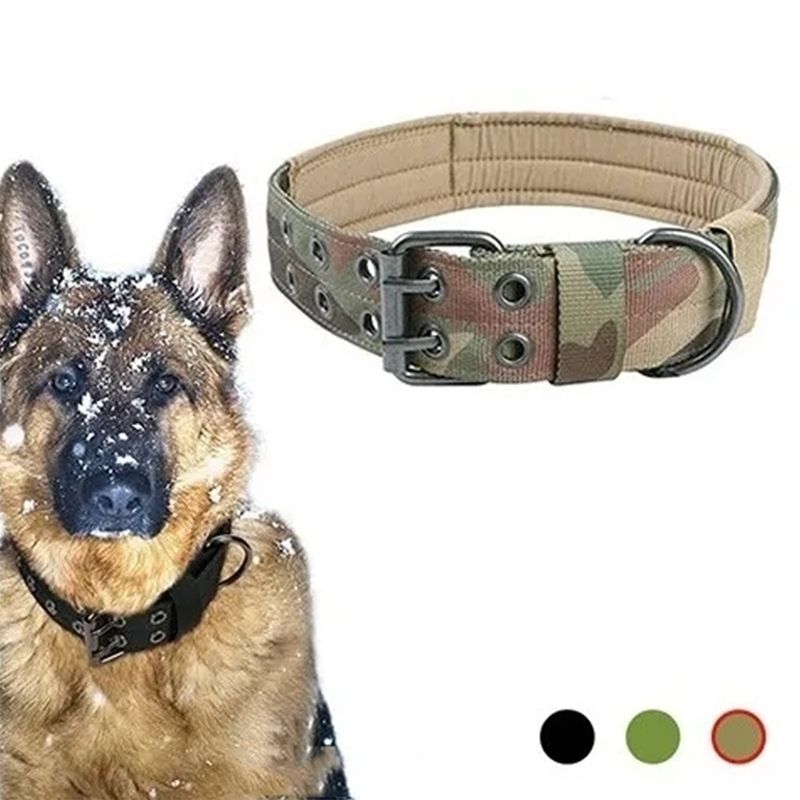GENERICO - Collar Táctico Militar Para Perro Ajustable Hebilla Metalico