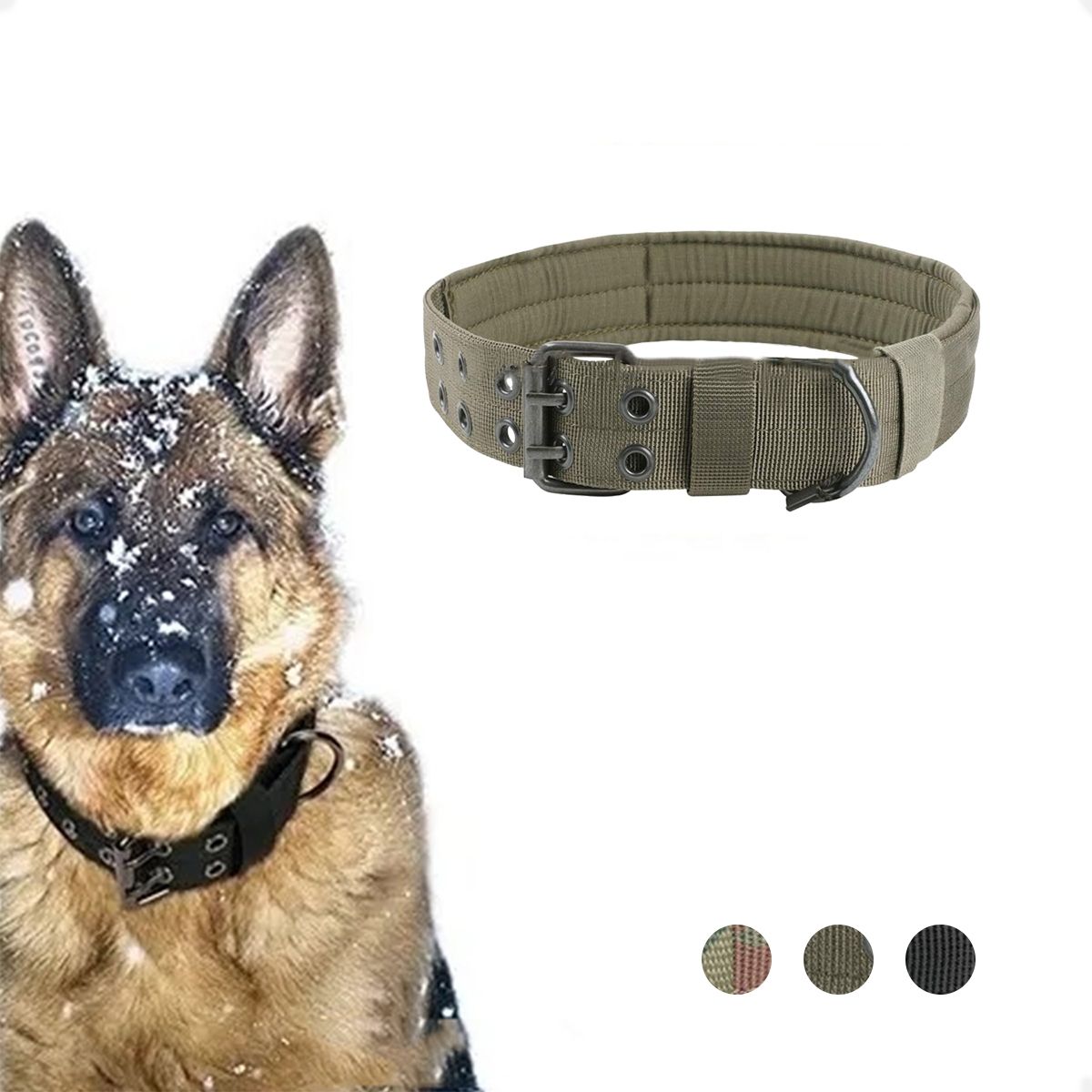 GENERICO - Collar Táctico Militar Para Perro Ajustable Hebilla Metalico