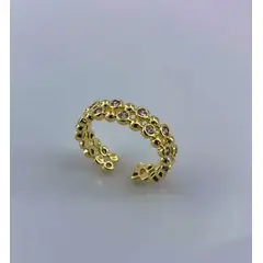 GENERICO - Anillo Mirabella ajustable bañado en oro 18k