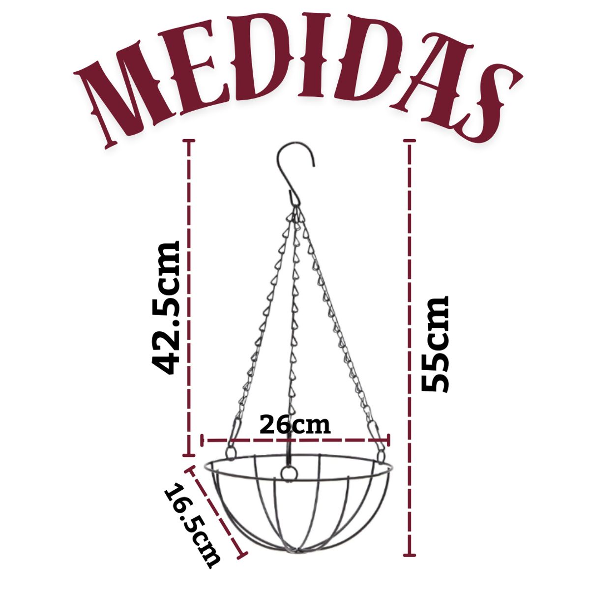 GENERICO - Macetero Colgante De Fibra De Coco Maceta De Plantas Grande