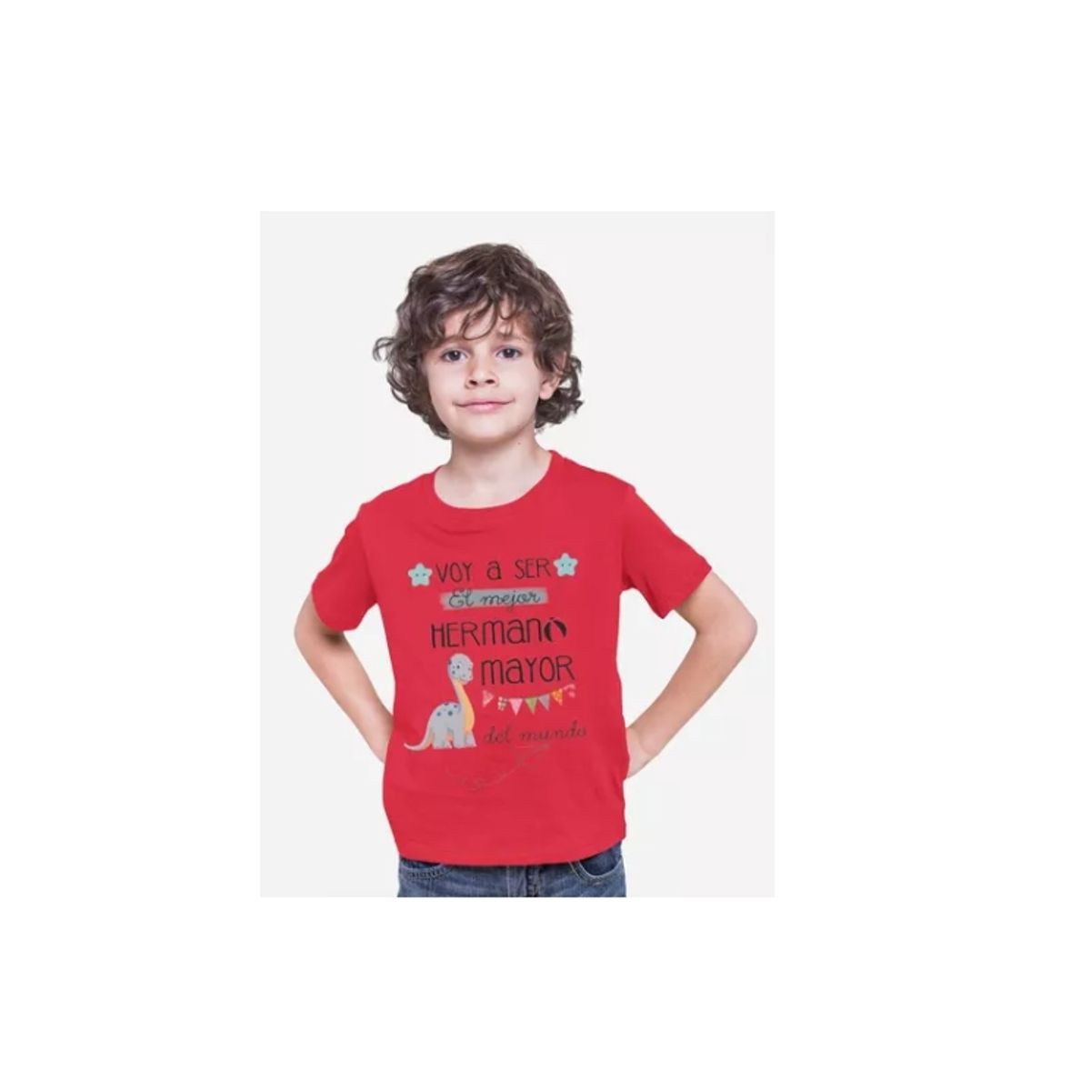 GENERICO - Polera Hermano Mayor Y Dinosaurio Estampado