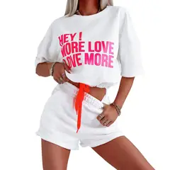 BLWOENS - Polera manga corta + shorts Mujer - Blanco