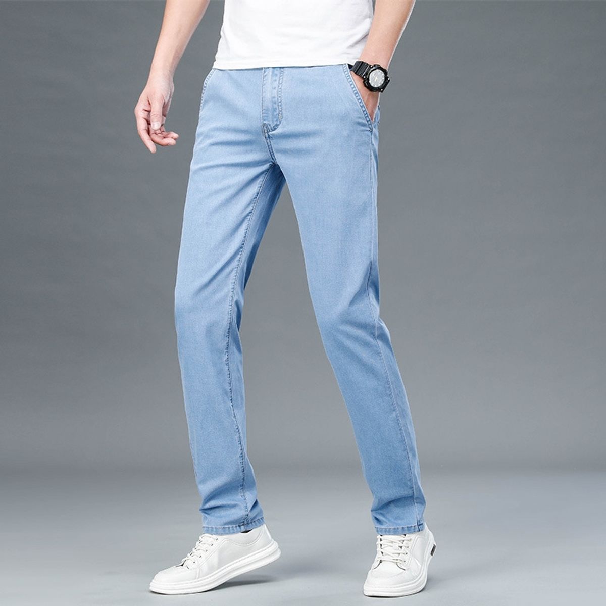 BLWOENS - Pantalones largos para hombres -Azul